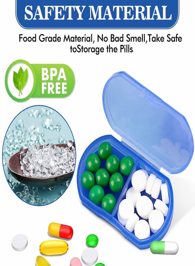 INVODA 8PCS Pill Case Organizer Pocket Small Pill Holder, Daily AM & PM containers, Medicine Holder, Ideal for Medication, Vitamin, Supplement, Perfect for Travel, Ideal for Purse (Blue) - Image 5